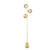 Spiral 3 Light Floor Lamp Matt Gold & Champagne Dimpled Glass