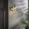 Brushed Gold Finish & Clear Glass Outdoor Wall Light
