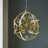 Muni 1 Light Pendant Gold Effect Plate With Clear & Gold Glass