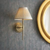 Rennes & Chatsworth 1 Light Wall Antique Brass Plate & Ivory Silk