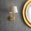 Rennes & Cici 1 Light Wall Antique Brass Plate & Ivory Linen Mix Fabric