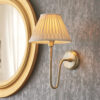 Rouen & Chatsworth 1 Light Wall Antique Brass Plate & Ivory Silk