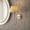 Rouen & Cici 1 Light Wall Bright Nickel Plate & Ivory Linen Mix Fabric