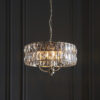 Clifton 3 Light Pendant Bright Nickel Plate & Clear Crystal Glass