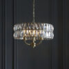 Clifton 3 Light Pendant Antique Brass Plate & Clear Crystal Glass