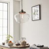 Bright Nickel Plate & Clear Glass Pendant Light