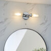 Chrome Plate & Clear/Frosted Ribbed Glass Bathroom Wall Light