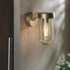 Brushed Gold Finish & Clear Glass Outdoor Wall Light