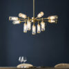 Satin Brass Plate With Clear & Frosted Glass Pendant Light