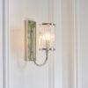 Bright Nickel Plate & Ribbed Bubble Glass Wall Light