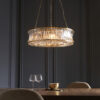 Warm Brass Plate With Crystal And Clear Glass Pendant Light