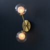 Satin Brass Plate & Clear/Frosted Glass Wall Light
