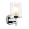 Britton 1 Light Wall Chrome Plate With Clear & Frosted Glass