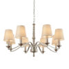 Astaire 8 Light Pendant Satin Nickel Plate & Natural Fabric