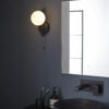 Matt Black & Matt Opal Glass Bathroom Wall Light