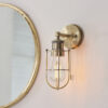 Antique Brass Plate Bathroom Wall Light