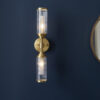 Satin Brass Plate With Clear & Frosted Glass Wall Light