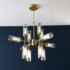 Satin Brass Plate With Clear & Frosted Glass Pendant Light