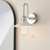 Chrome Plate & Gloss White Bathroom Wall Light