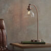 Hansen 1 Light Table Aged Copper Plate & Clear Glass