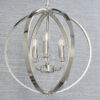Ritz 3 Light Pendant Bright Nickel Plate With Clear Crystal & Faceted Acrylic