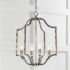 Lainey 4 Light Pendant Antique Brass Plate & Clear Crystal