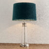 Winslet 1 Light Table Clear Hammered Glass & Bright Nickel Plate With Teal Velvet