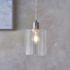 Toledo 1 Light Pendant Brushed Nickel Plate & Clear Glass