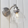 Hansen 1 Light Wall Brushed Silver Paint & Clear Glass