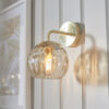 Dimple 1 Light Wall Satin Brass Plate & Champagne Lustre Glass