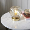 Dimple 1 Light Table Satin Brass Plate & Champagne Lustre Glass