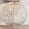 Jemma & Evie 1 Light Table Clear Ribbed Glass & Navy Cotton