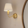 Conway 1 Light Wall Satin Brass Plate & Ivory Linen Mix Fabric