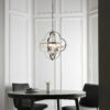 Barton 4 Light Pendant Bright Nickel Plate & Clear Faceted Acrylic