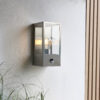 Oxford Pir 1 Light Wall Brushed Stainless Steel & Clear Glass