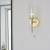 Talo 1 Light Wall Satin Brass Plate & Clear Ribbed Glass