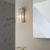 Newham 1 Light Wall Chrome Plate & Clear Ribbed Glass