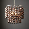 Esme 3 Light Pendant Chrome Plated With Grey Tinted, Chrome & Copper Plated Glass