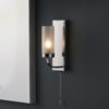 Chrome Plate & Frosted Glass Bathroom Wall Light