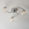 Mesmer 3 Light Semi Flush Chrome Plate, Clear Glass With Clear Glass Beads