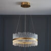 Brushed Gold Plated Finish & Clear Glass Pendant Light