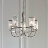 Bright Nickel Plate & Ribbed Bubble Glass Pendant Light