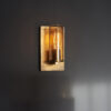 Brass Patina & Champagne Lustre Glass Wall Light