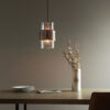 Copper Patina Plate & Clear Glass Pendant Light