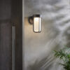 Brushed Bronze Finish & Frosted Glass Outdoor Wall Light
