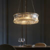 Bright Nickel Plate With Crystal And Clear Glass Pendant Light