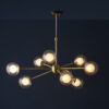 Satin Brass Plate & Clear/Frosted Glass Pendant Light