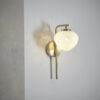 Satin Brass Plate & White Confetti Glass Wall Light
