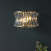Bright Nickel Plate With Crystal And Clear Glass Wall Light