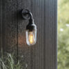 Matt Black & Clear Glass Outdoor Wall Light